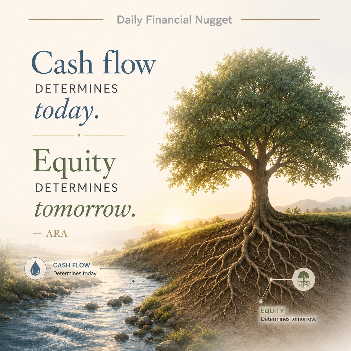 AkinmadeR's tweet photo. One pays today’s obligations.
The other creates tomorrow’s wealth.
Strong businesses and lasting wealth need both—enough cash to operate today and enough ownership to grow for years to come.
Today’s survival depends on cash flow.
Tomorrow’s legacy depends on equity.
#ARA https://t.co/z3nQ9RgNfB