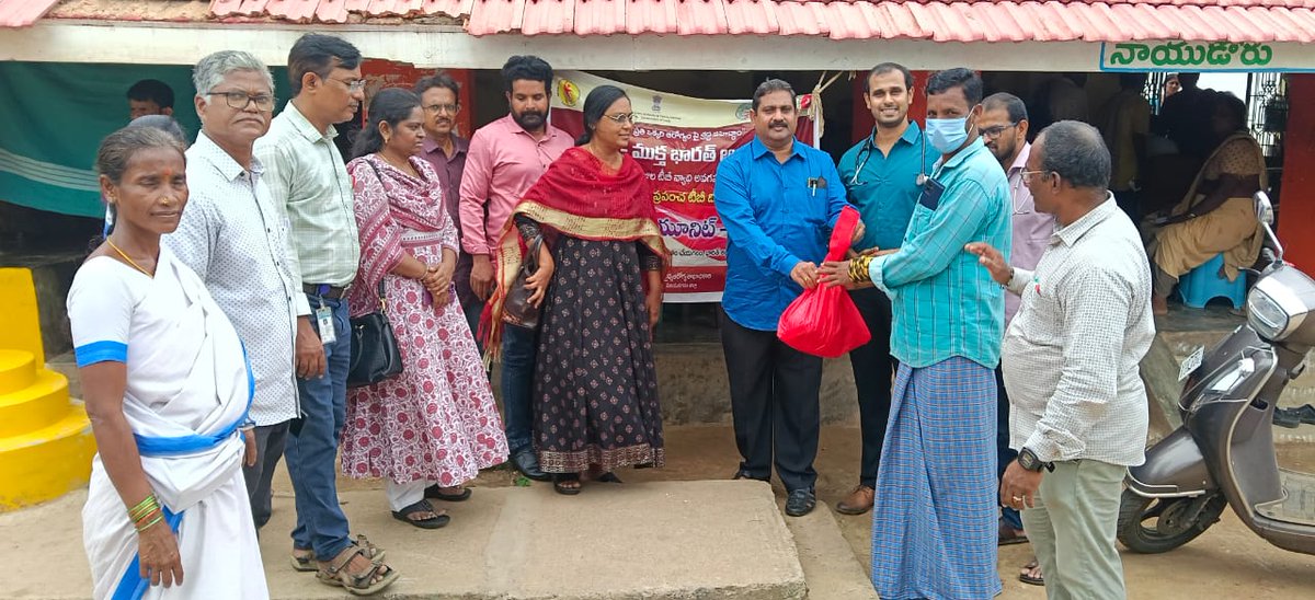 NTEP_ap's tweet photo. Under the guidance of our respected Joint Director (TB), Dr. Ramesh Sir, DLATO Dr. Rani Madam, and DNM Madam, a TB Mukt Bharat Abhiyaan (TBMBA) – Nikshay Shivir was conducted at Vempadam Village, PHC Pushpatirega, TU Bhogapuram.

#TBMuktBharat @ArogyaAndhra https://t.co/iNfwUUdL66