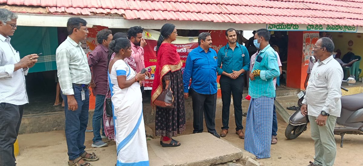 NTEP_ap's tweet photo. Under the guidance of our respected Joint Director (TB), Dr. Ramesh Sir, DLATO Dr. Rani Madam, and DNM Madam, a TB Mukt Bharat Abhiyaan (TBMBA) – Nikshay Shivir was conducted at Vempadam Village, PHC Pushpatirega, TU Bhogapuram.

#TBMuktBharat @ArogyaAndhra https://t.co/iNfwUUdL66