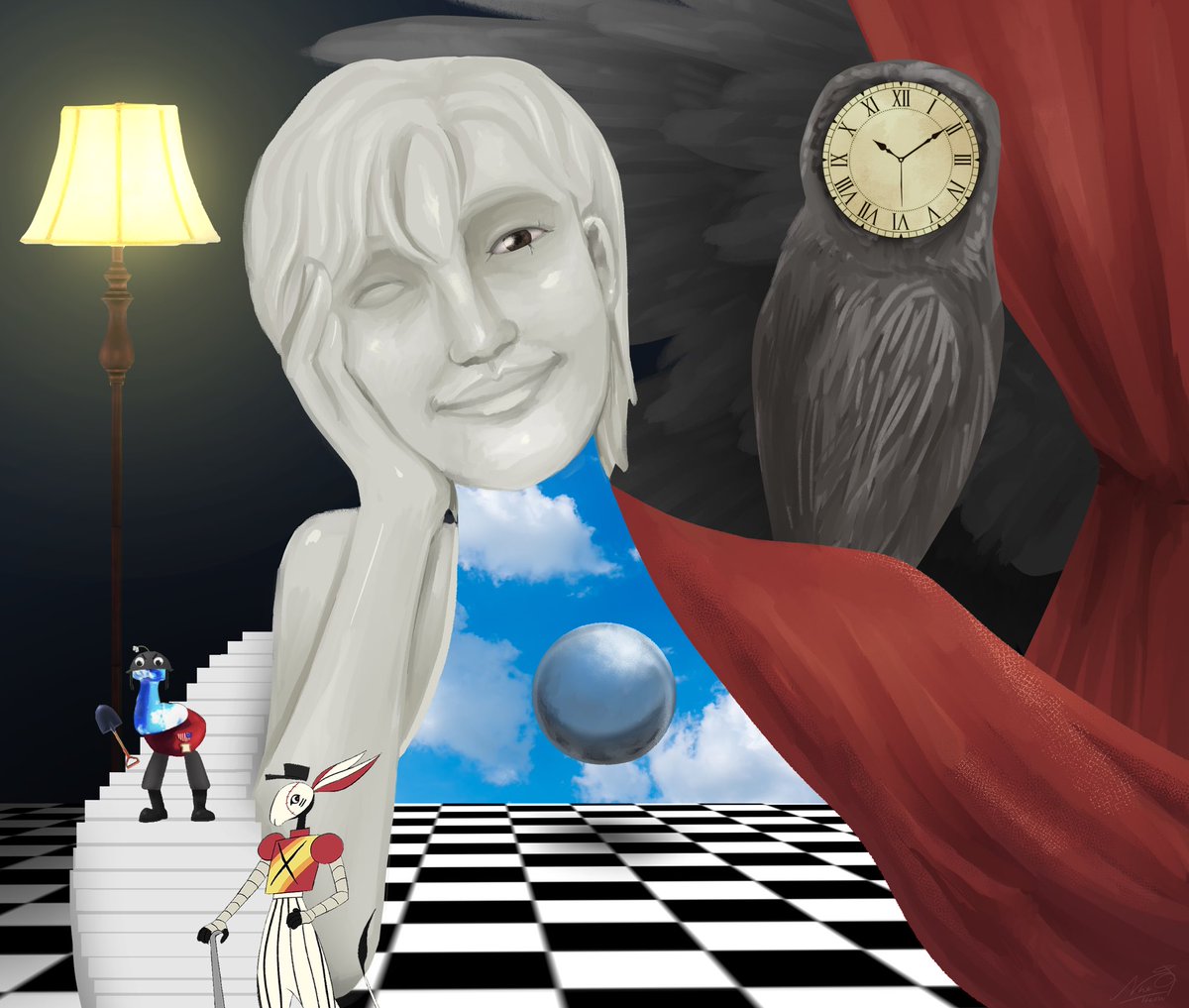 NineTheOwl's tweet photo. History art assignment: surrealism
I took this opportunity to draw my tf2 AU in my assignment lol
#tf2 #teamfortress2 #absolutetf2 https://t.co/ra4JWd7eIu