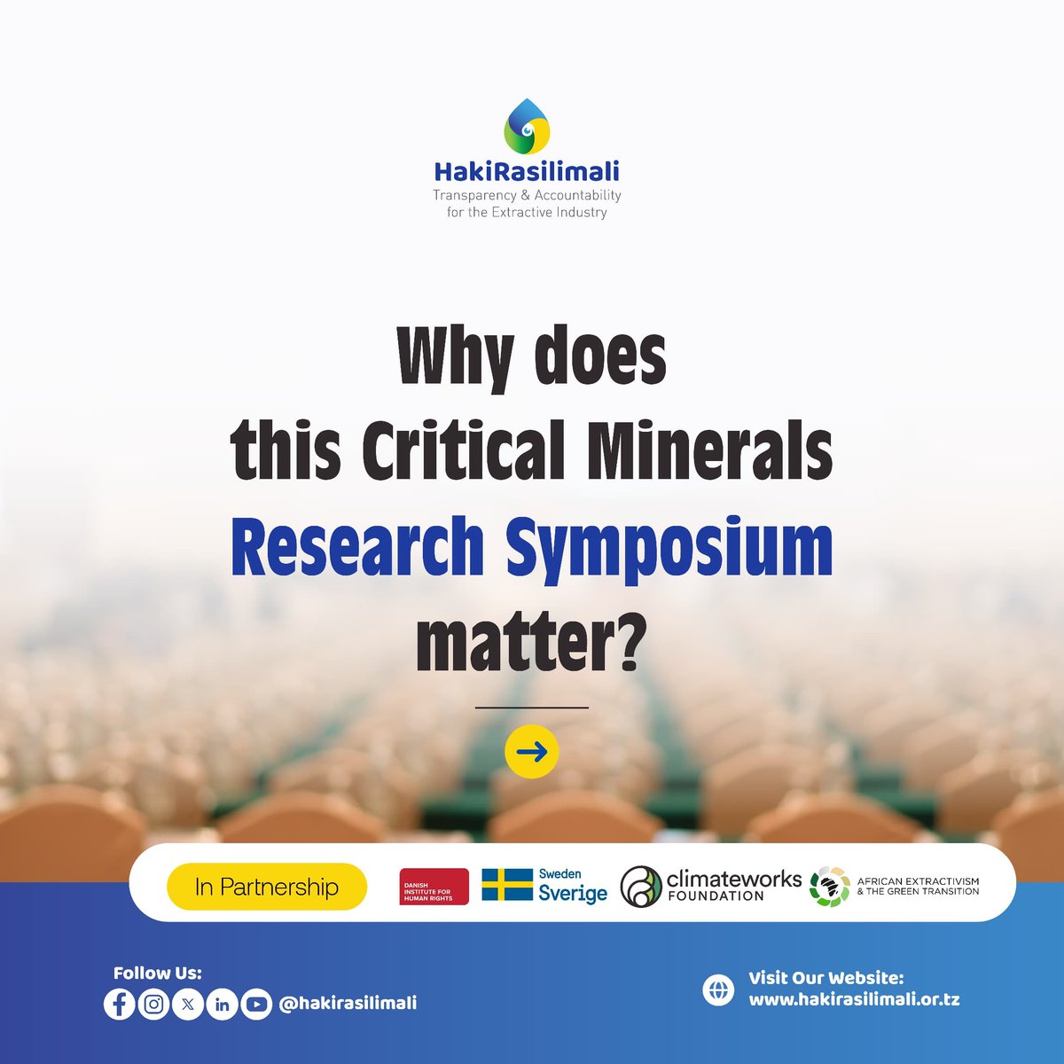 JohnieZeBest's tweet photo. Evidence matters. Dialogue drives change. Action creates impact. Be part of the Critical Minerals Research Symposium and contribute to the conversation on transparency, accountability, and future of critical minerals governance.

#HakiRasilimali
#ResearchSymposium https://t.co/EIsoPEL7VT