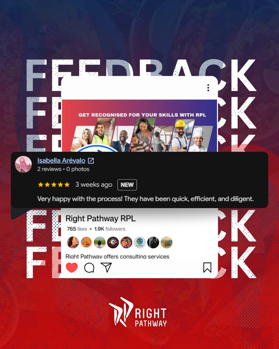 RightpathwayRPL's tweet photo. Quick, efficient and diligent. ⭐⭐⭐⭐⭐

Ready to get your skills recognised?

Drop “RPL” in the comments. 👇

#RPLAustralia #RightPathway #SkillsRecognition #RPL #AustralianQualifications #CareerGrowth https://t.co/mtuv4fW0bt