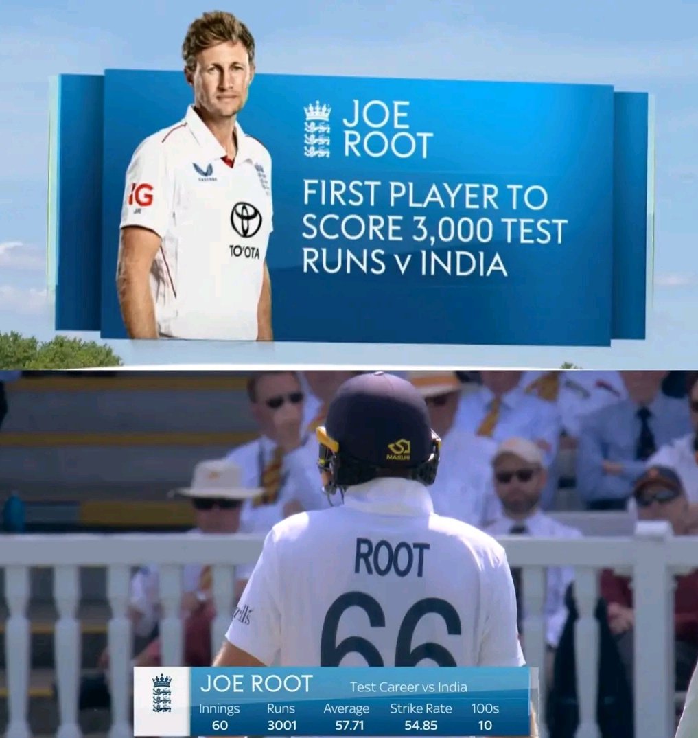 CricUpdate58494's tweet photo. #OnThisDay last year, Joe Root became the First ever Player in the World to score 3,000 Test Runs against India 🔥🙇♂️
#OTD #INDvsENGTest #ENGvIND #JoeRoot https://t.co/bi3bAZdnX3
