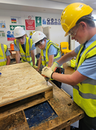 LearnWithMCS's tweet photo. Great work yesterday from our YNEN GCSE Built Environment students, who are busy preparing the bricklaying boards during practical lessons. https://t.co/TuJee036t2