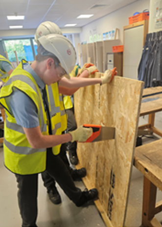 LearnWithMCS's tweet photo. Great work yesterday from our YNEN GCSE Built Environment students, who are busy preparing the bricklaying boards during practical lessons. https://t.co/TuJee036t2