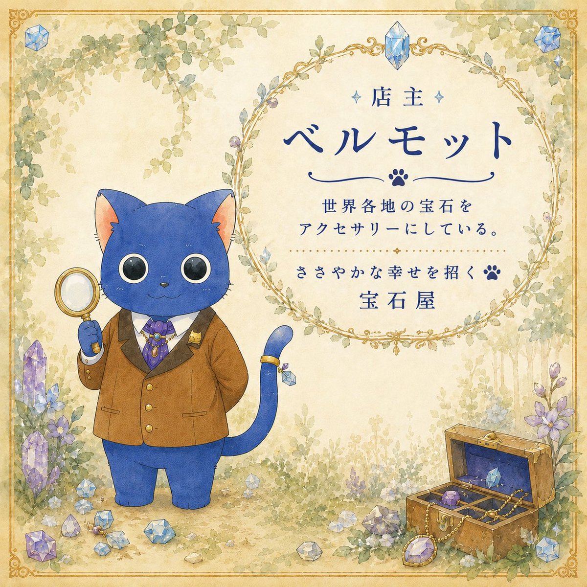 neko_handemade's tweet photo. 「ねこの宝石屋」オリジナルキャラクターを紹介します✨ https://t.co/wj97wcFJwC