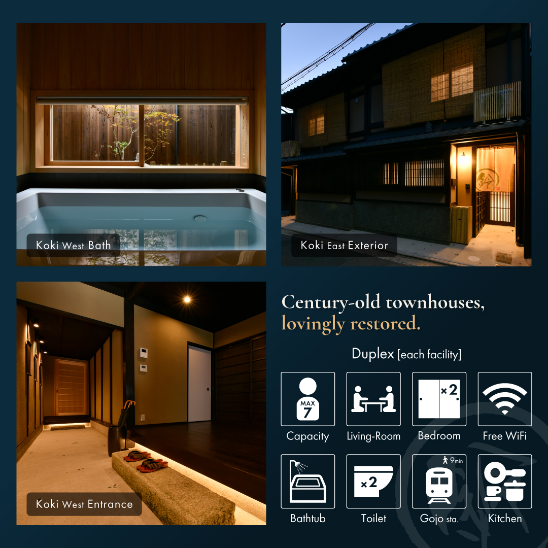 mita_machiya's tweet photo. Rinn Premium Koki is a Kyoto machiya with two adjacent homes, West and East, a 9-minute walk from Gojo Station. Each home sleeps up to 7 guests; book one or both for larger groups. Book direct and save up to 40% on longer stays.
https://t.co/kpZTe326G7
#Kyoto #Machiya https://t.co/ZT36x0GrEp