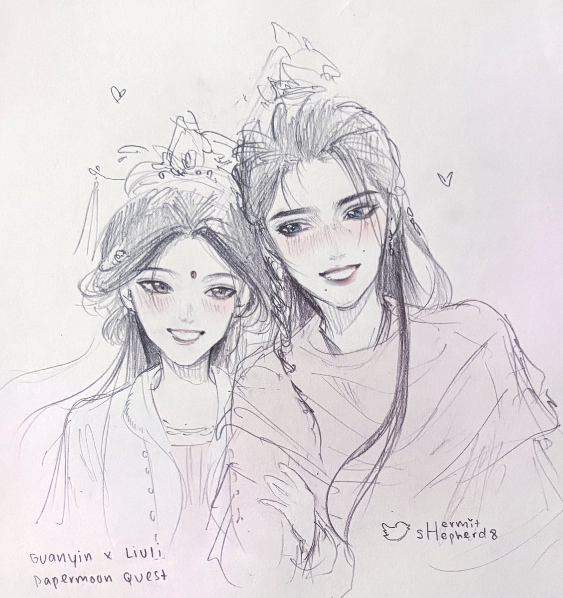 hermitshepherd8's tweet photo. Cao Jing Guanyin x An Liuli   ˶ᵔ ᵕ ᵔ˶ 
#wwm https://t.co/n54XGlMqle