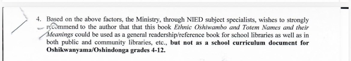 Pandus_reign's tweet photo. Hi guys, I am taking a bit of a stab in the dark here…soooo. My book Oshiwambo names and their meanings has been approved as a general learner readership material for school libraries by NIED. But not as a curriculum book. Difference is that it won’t be on the govt my catalogue https://t.co/4UlqQO9fzQ