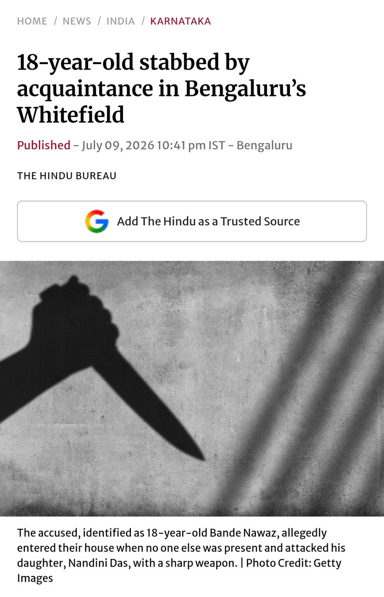 JsrsBengaluru's tweet photo. Nawaz, stabbed his former girlfriend, Nandini Das, multiple times before attempting suicide at her home when she was alone in Ramagondanahalli, Whitefield, Bengaluru. 

#LoveJihad #Murder https://t.co/zZSkVQSR9V