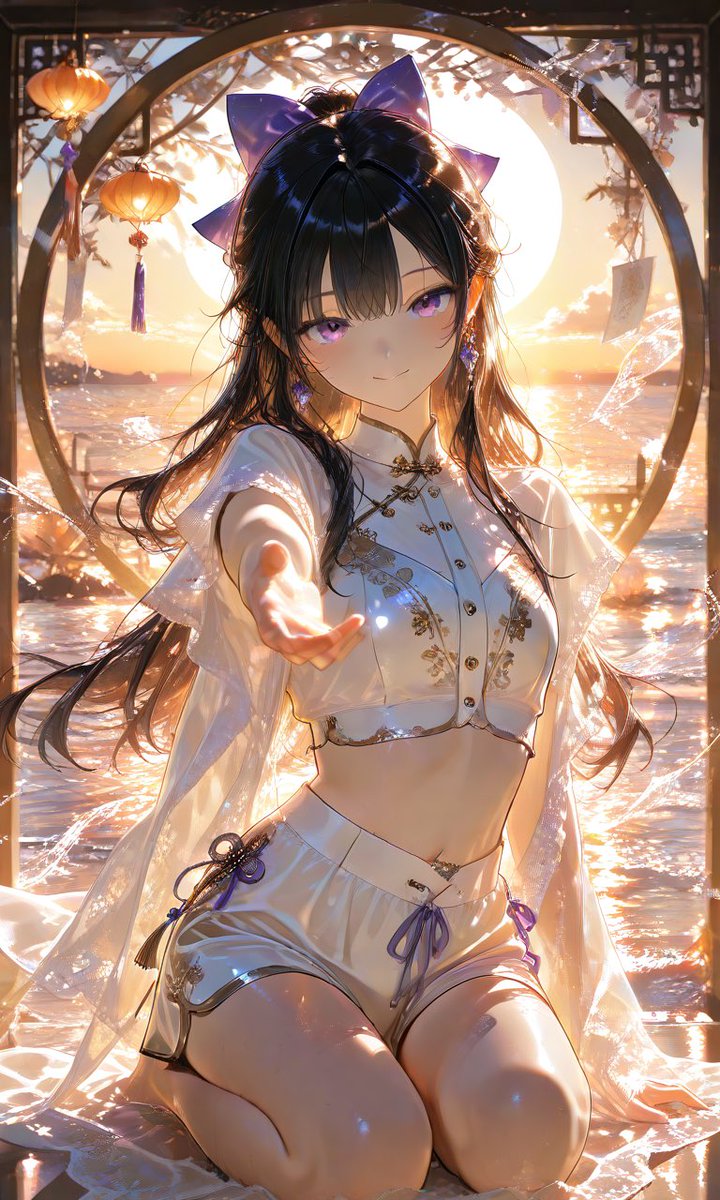 ニコミちゃんのチャイナ風セパレート水着プロンプトお借りしました