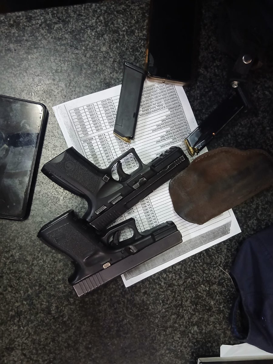 Abramjee's tweet photo. Six Arrested After Hijacked Vehicle Recovered in Marble Hall:

Six armed suspects were arrested  following the hijacking of a Nissan Navara in the Burgersfort area.

After the victim alerted the tracking company, the vehicle was tracked towards Marble Hall. 

Members of KRAFTT Solutions Anti-Hijacking Unit, Hi Risk Services Sekhukhune, RATEL TJ and SAPS coordinated an operation, blocking the suspects on Elandskraal Road.

The hijacked Nissan Navara and its escort vehicle, a white Toyota Etios allegedly used in the crime, were intercepted. 

All six suspects were arrested without injuries to police or the suspects.

Police seized two unlicensed 9mm firearms, 10 cell phones and cash found in the suspects’ possession. 

The recovered vehicles and all evidence were booked in at Marble Hall SAPS, where ballistic and fingerprint examinations will be conducted as investigations continue.