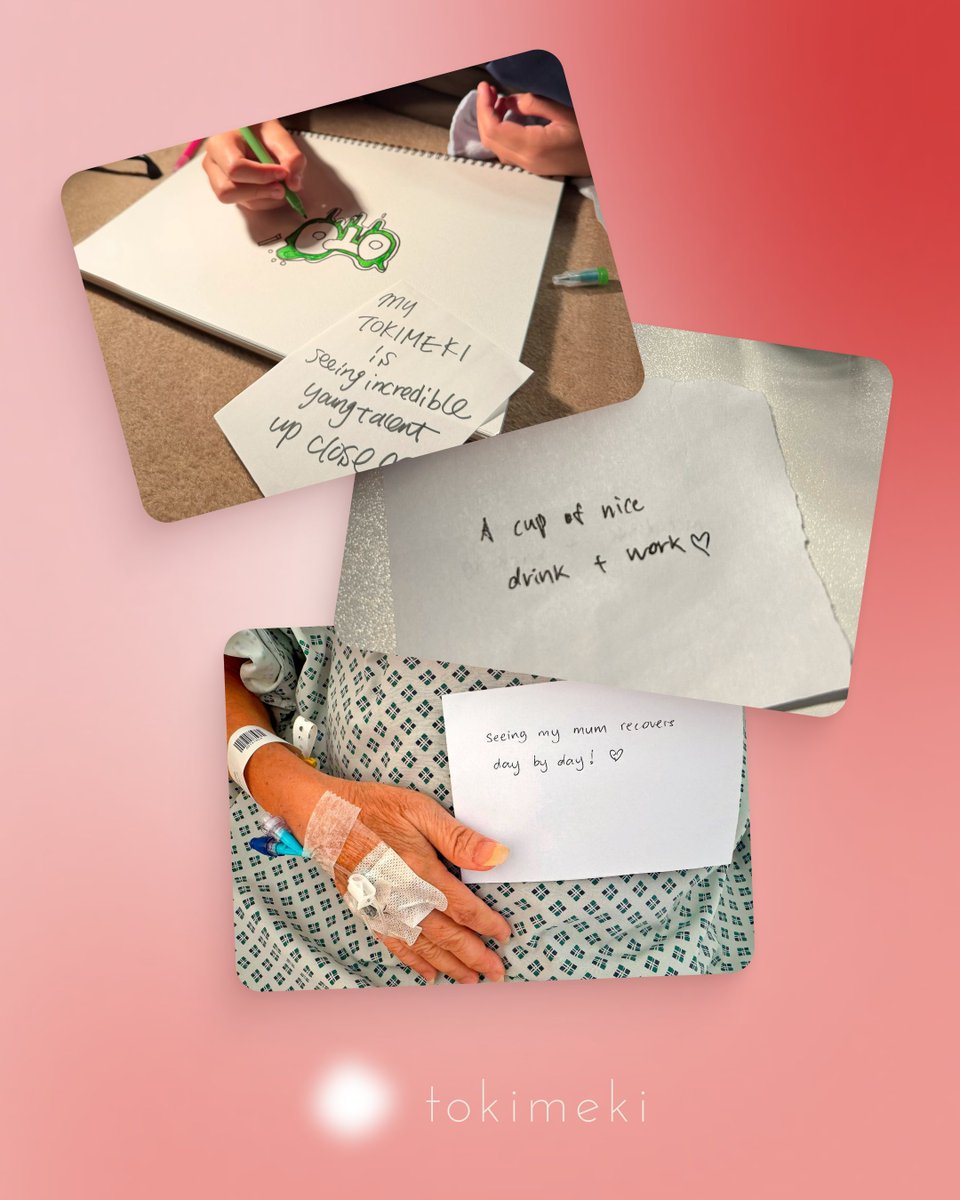 artoftokimeki's tweet photo. Look at what you shared with us when we asked you: what’s one thing in your life that sparks joy right now✨ 

We were honestly blown away by your genuine + heartfelt responses, which is exactly what tokimeki is about. 

Also a gentle reminder that tokimeki can be different for everyone, and the beauty lies in noticing the things that make you happy no matter how small they may seem.

Come join us for our weekly tokimeki questions so you'll get joy-sparking reminders to notice your tokimeki around you and appreciate it ❤️