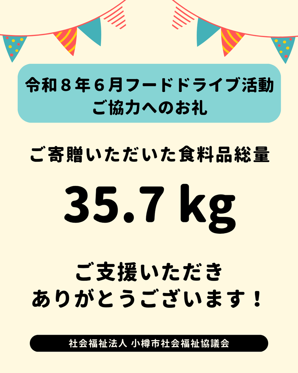 otarushakyo's tweet photo. ６月もスーパーアークス店内の回収BOXを通じて、小樽市社会福祉協議会フードドライブに多くのご協力をいただきました。寄贈いただいた食品は、小樽市内で活動する子ども食堂や福祉施設へお届けするほか、生活にお困りの方への支援に活用させていただきます。今後ともご協力を宜しくお願いいたします。 https://t.co/rDuhKAYUaE