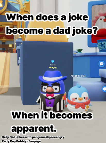 peeeengry's tweet photo. When does a joke become a dad joke?
When it becomes a parent.

Daily dadjoke for the dadjokes series.
See you next time! https://t.co/lvFjR5ZIIx
