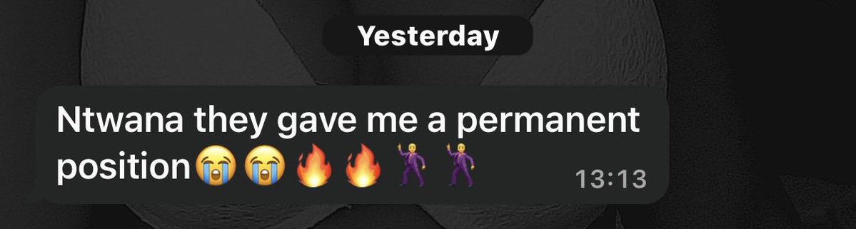 Mampinga_Mani's tweet photo. Thank you God😭😭 Thank you @JacintaNgobese 🤝. 2 years of looking for a job, my brother finally got a permanent position!! https://t.co/0gHgtVysCj