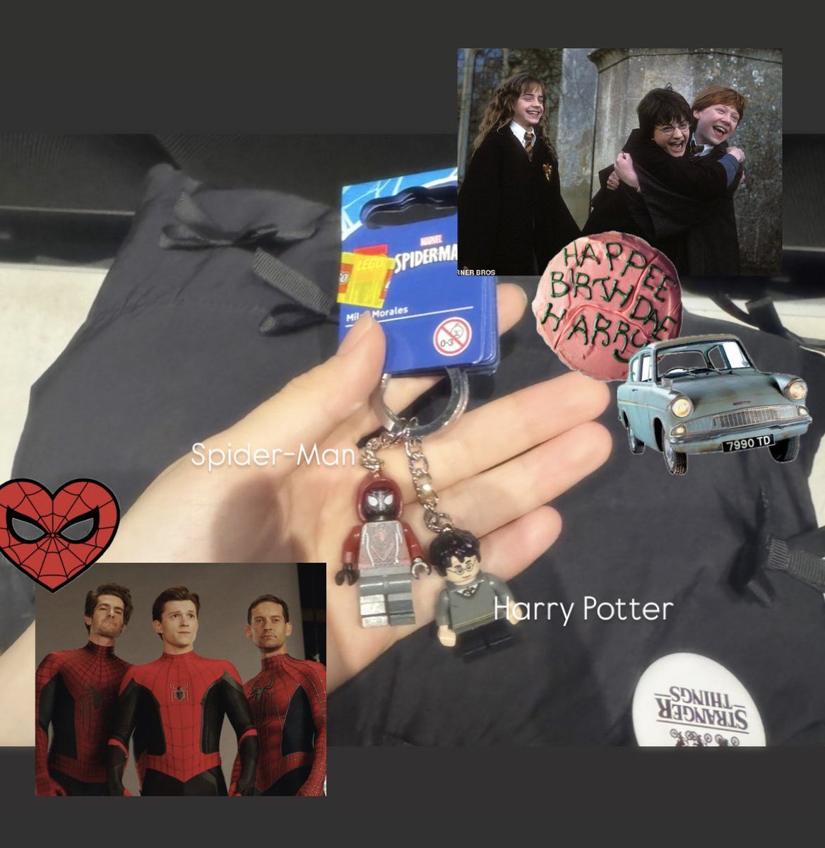 aquarius_crying's tweet photo. この間東京に行った時にゲットしたLEGOのスパイディとハリーが可愛すぎる❤️スパイダーマンの映画公開もすっごく楽しみだし、これ付けて出かけたら絶対気分上がる✨ https://t.co/CYFcvsuvr0