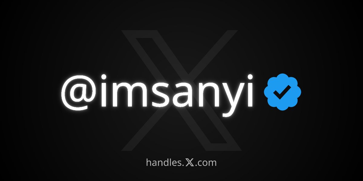imsanyi's tweet photo. just got @imsanyi from the X Handle Marketplace https://t.co/NrwgBJKQ5W