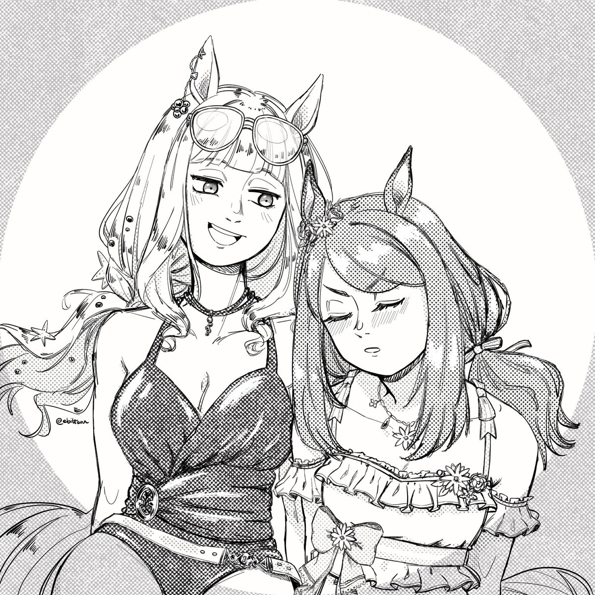 ebittann's tweet photo. Golshi and McQueen from the summer event! 

#ウマ娘プリティーダービー　#umamusume https://t.co/TxPI9Fs5us