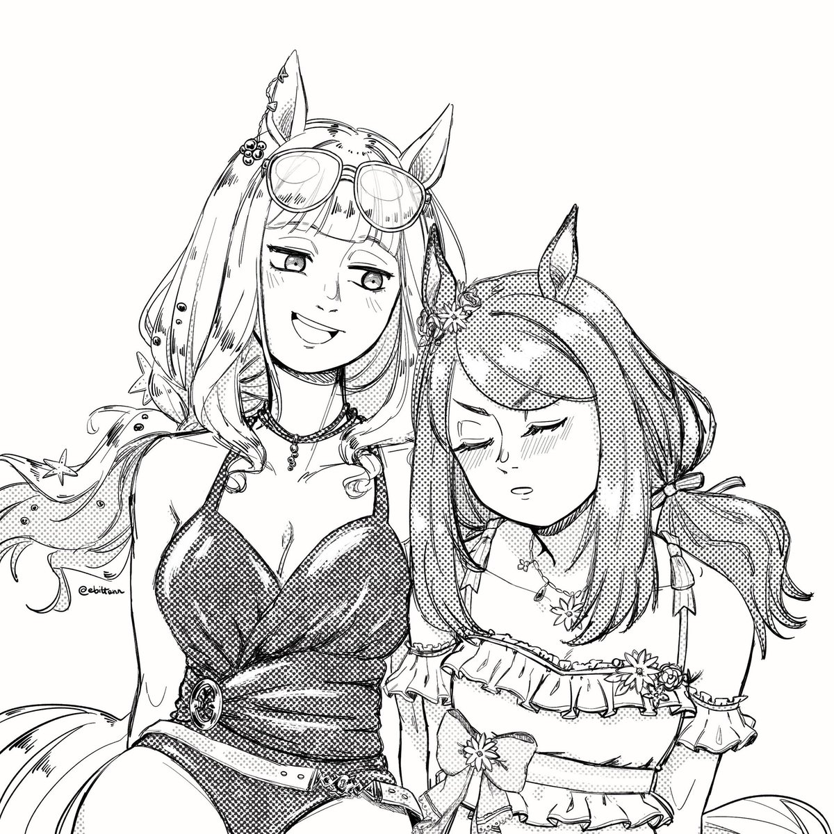 ebittann's tweet photo. Golshi and McQueen from the summer event! 

#ウマ娘プリティーダービー　#umamusume https://t.co/TxPI9Fs5us