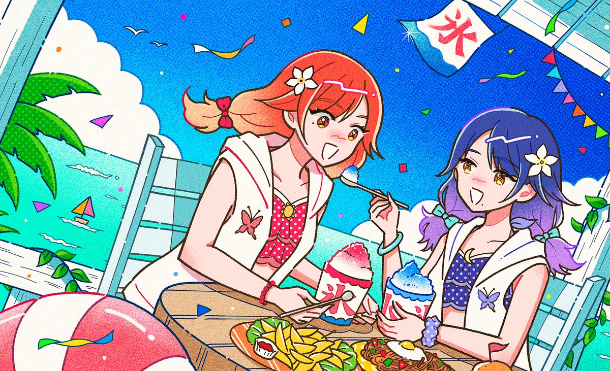 cohak_ame's tweet photo. 【お仕事お知らせ🏖️🦋】 
株式会社平和様〈キュインちゃんねる〉にて、ハルルナ様の7月イラストを担当させて頂きました！再びのご依頼ありがとうございます✨☀️
動画の最後や各SNSのヘッダーに載せていただいてますので、１ヶ月間よろしくお願いいたしますー！🙇‍♀️
#ハルルナ https://t.co/ib9tvWnpHr