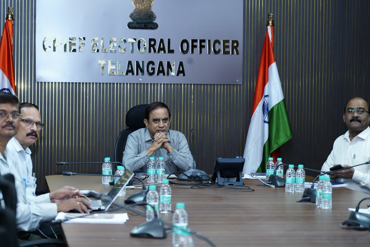 CEO_Telangana's tweet photo. #SIR 2026 | ECI Video Conference#

As part of the ongoing Special Intensive Revision (SIR) 2026,  Dr. Pavan Kumar Sharma, Senior Deputy Election Commissioner, Election Commission of India, today chaired a video conference with Shri C. Sudharsan Reddy, IAS, Chief Electoral Officer, Telangana, the Commissioner, GHMC & District Election Officer, Hyderabad, all District Election Officers (DEOs) and Electoral Roll Observers to review the progress of SIR activities.
The review focused on expediting the distribution, collection, and digitization of Enumeration Forms to ensure the timely completion of the SIR process.

Special emphasis was laid on accelerating the digitization process in Hyderabad, Rangareddy, Medchal–Malkajgiri, Sangareddy, and Vikarabad districts. The concerned DEOs were directed to achieve daily digitization targets and expedite the process.
The Commission also interacted with DEOs from high-performing districts to understand the best practices adopted by them and advised other districts to replicate these strategies to accelerate the Enumeration process and ensure the successful completion of SIR 2026.

Further, the Commission instructed the Chief Electoral Officer, Telangana, to expedite the distribution, collection, and digitization of Enumeration Forms across the State by closely monitoring daily targets to ensure the timely completion of the SIR process.

#SIR2026  #CEOTelangana #VoterAwareness #ECI #EnumerationPhase #SpecialIntensiveRevision
@ECISVEEP @SpokespersonECI @IPRTelangana @PIB_India @PIBHyderabad @airnewsalerts @GHMCOnline