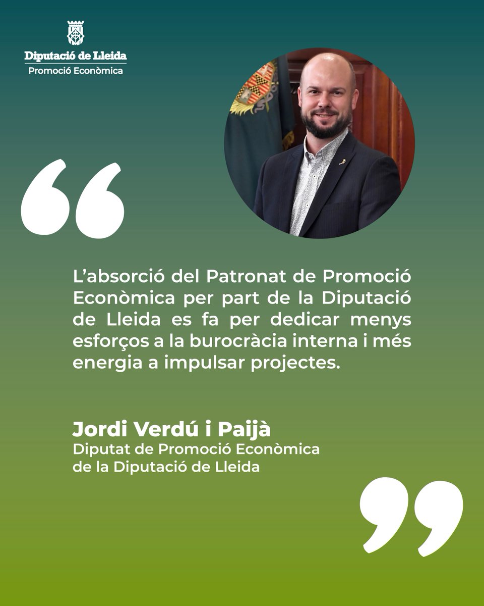 Promo_Economica's tweet photo. ✍️L'article del diputat de @promo_economica de la @diputaciolleida, @jordi_verdu, 'Més promoció econòmica, menys burocràcia'

"L’absorció del Patronat és per dedicar menys esforços a la burocràcia interna i més energia a impulsar projectes"

🔗Llegeix-lo: https://t.co/NELlGClQKr https://t.co/azEZ01FsLD