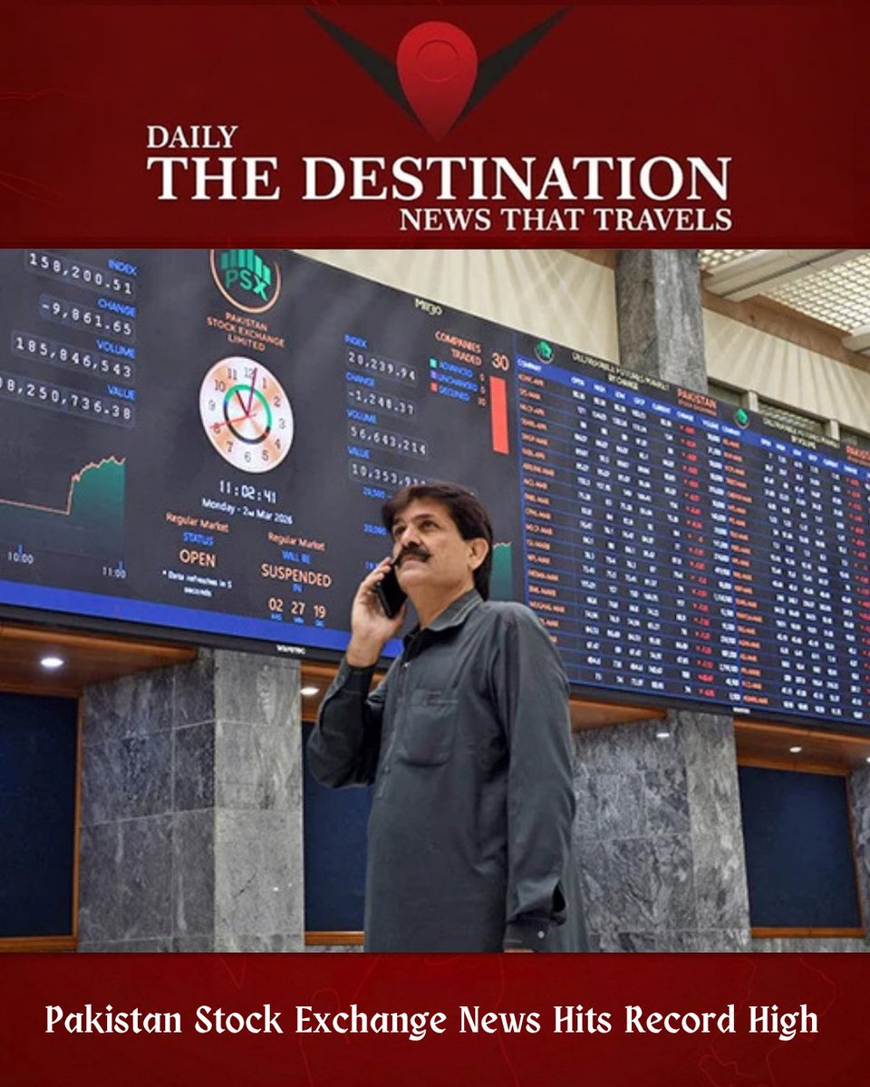 DailyTheDestin's tweet photo. KSE-100 just crossed 182,000 points! 📈 Pakistan's stock market is on fire today after SBP announced a record $41.6 billion in remittances for FY26. Banks, cement, oil & gas all trading green. Great day for investors 🇵🇰  https://t.co/zzhRWjFTqv
#KSE100 #PSX #PakistanStocks #SBP #Remittances #PakistanEconomy