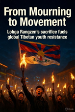 Xiaoliangxu55's tweet photo. Lobga Rangzen’s fiery protest exposed the raw, unedited truth of China's colonial rule. #TibetProtest #BreakTheSilence https://t.co/orbxFYBLG0