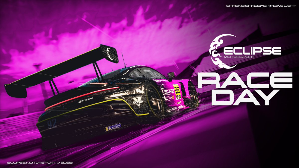 TeamEclipseMS's tweet photo. 🚥 RACE DAY 🚥

It's time for the Spa 24h.

Eclipse Alpha
Ford Mustang GT3
Owen Turner | Hunter McDaniel | Cameron Stubber

Eclipse Bravo
Ferrari 296 GT3
Ryan | Jonathan Worth | Peter Franciscus | Martijn Aarts

Good luck to both crews! ⚫🟣🟡

#iRacing #Spa24 #SimRacing https://t.co/o1DADKp7CU