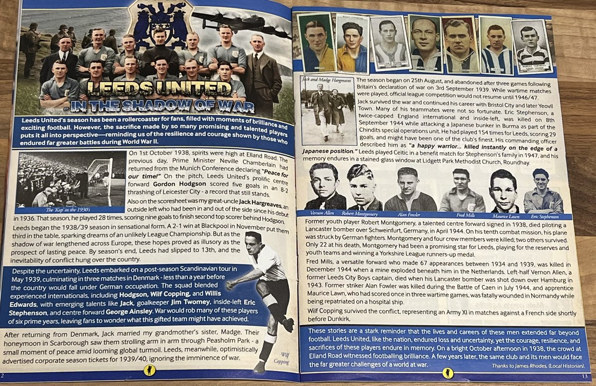WindyLUcards's tweet photo. I think this fine article from @thesqueaker deserves sharing with a wider audience. I can’t find author James Rhodes on here, but I hope he doesn’t mind. It’s a lovely piece about players we lost during WW2, with a personal angle too, James’ great uncle played for LU #lufc #mot https://t.co/JXLuLdMixI