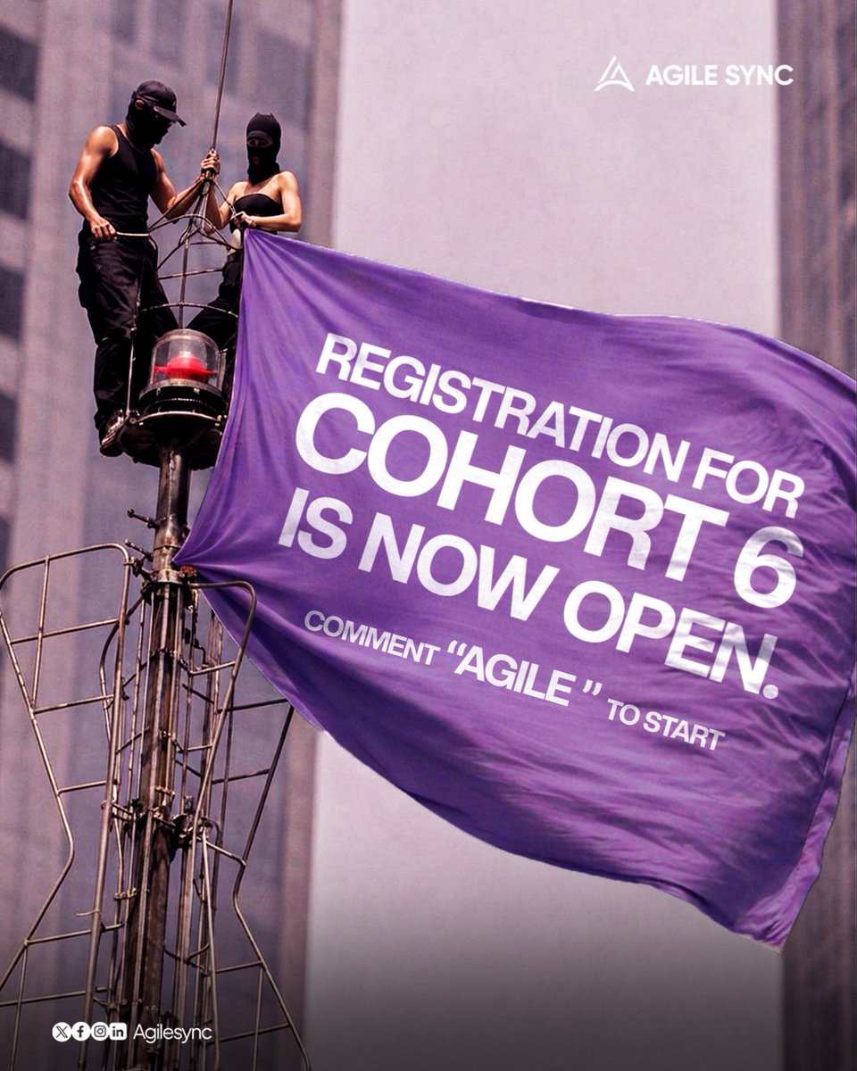 agilesyncltd's tweet photo. Six months from now, you’ll either be grateful you invested in yourself or wishing you had started today.

The choice is yours.

🚀 Registration for Agile Sync Cohort 6 is officially open.

Comment AGILE and we’ll send you the details.

#trending #training https://t.co/oxy2j2yxm0