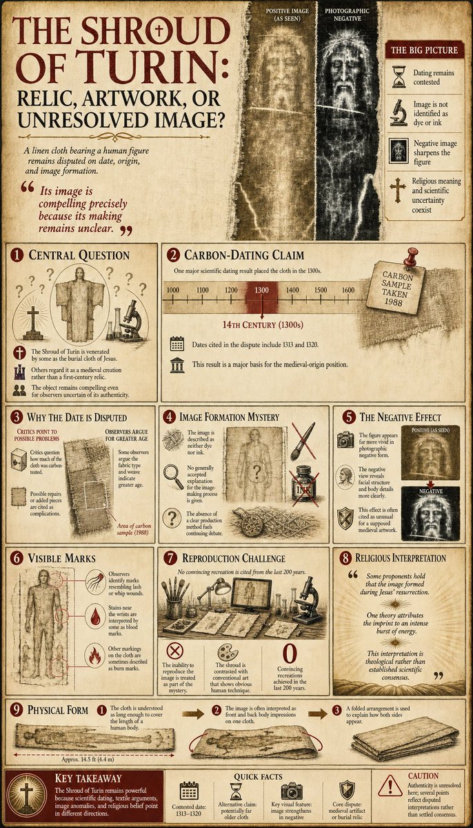 Urchronik's tweet photo. The more you learn about the Shroud of Turin, the harder it is to dismiss with a simple answer. Carbon dating, image formation, bloodstain patterns, textile analysis, and the mysterious photographic negative all make for one of the most compelling historical investigations ever undertaken.