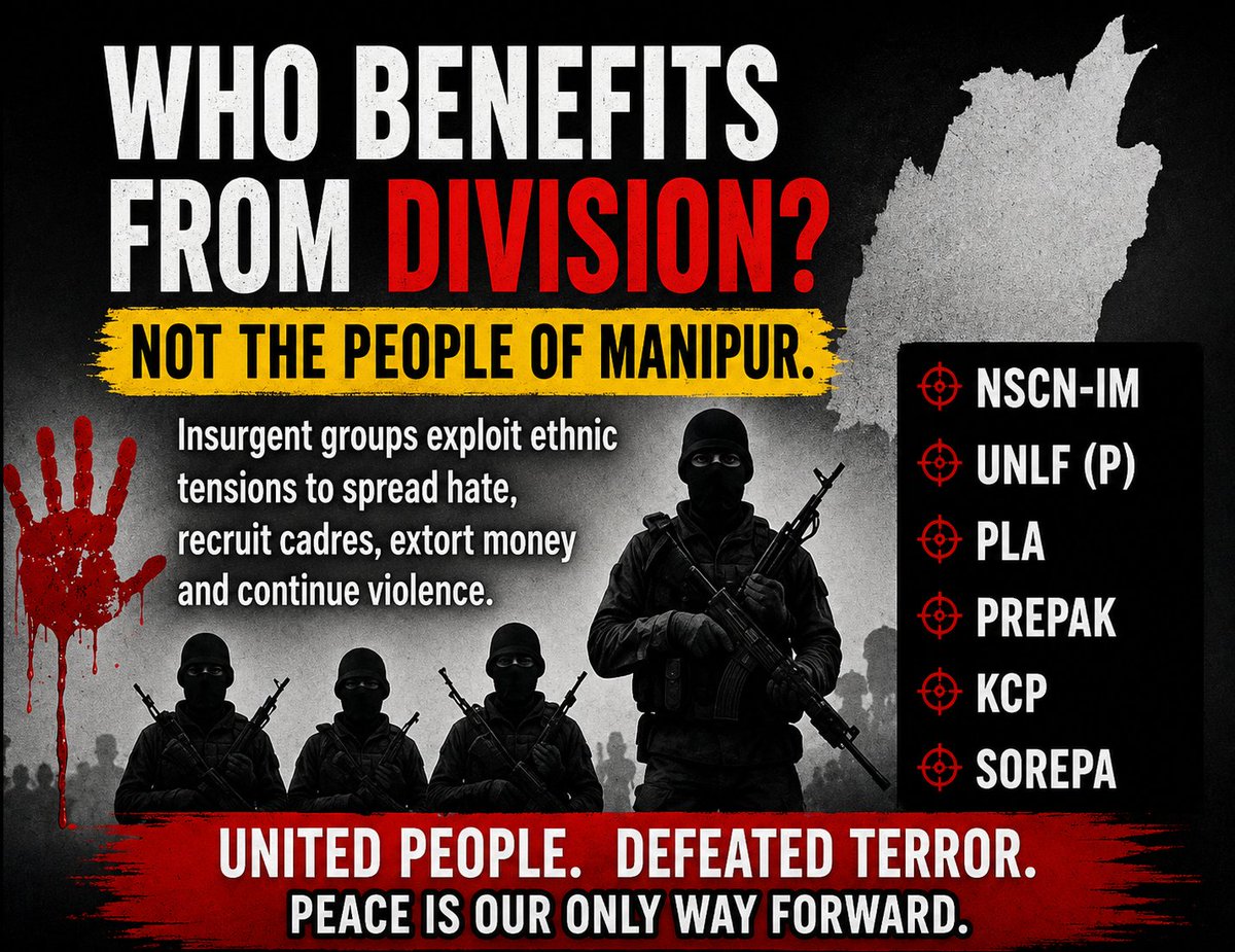 sumi02_a's tweet photo. Terror outfits thrive on our differences while our mothers cry &amp; youth die. Enough is enough. NSCN-IM, UNLF(P), PLA, PREPAK, KCP — your time is over. PEOPLE UNITED = TERROR DEFEATED. Peace is our only way forward. #Manipur #Kuki #Naga #Nagaland #NSCN #ManipurViolence https://t.co/1W6Tr8u8QR