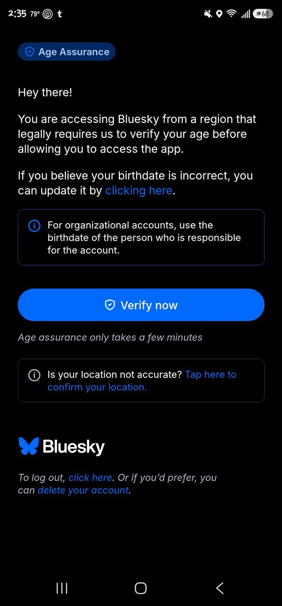 grimdoodlez's tweet photo. Welp! No more Bluesky bc I'm Texan and I'm not willing to give my ID or SSN for a fucking app. Also the nerve of charging me money to verify. Genuinely fuck off and shove it up your ass Bluesky. https://t.co/KxuTQXiy5E