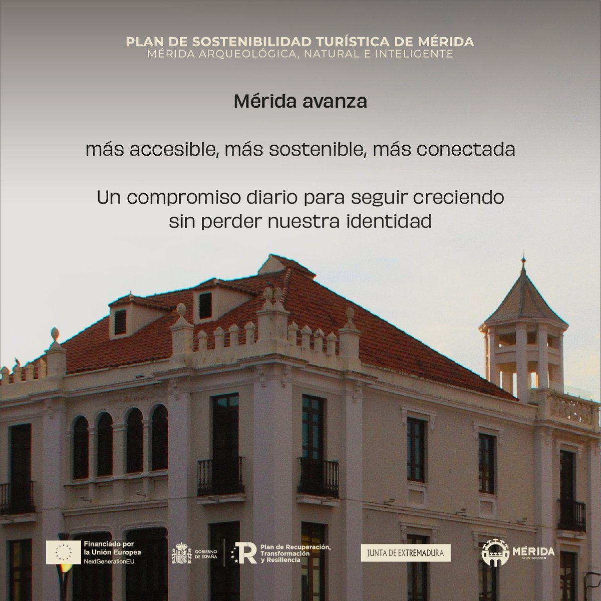 ayto_merida's tweet photo. @extremadura_tur @RutaViaPlata @turismoprovbdjz @GrupoCPHE @Turismo_Merida_ 🇪🇺 #PSTD ‘Mérida Arqueológica, Natural e Inteligente’, financiado por la Unión Europea con Fondos #NextGenerationEU en el marco del Plan de Recuperación, Transformación y Resiliencia.
#TurismoMérida #Mérida #Extremadura https://t.co/Wu5HZwQNMw