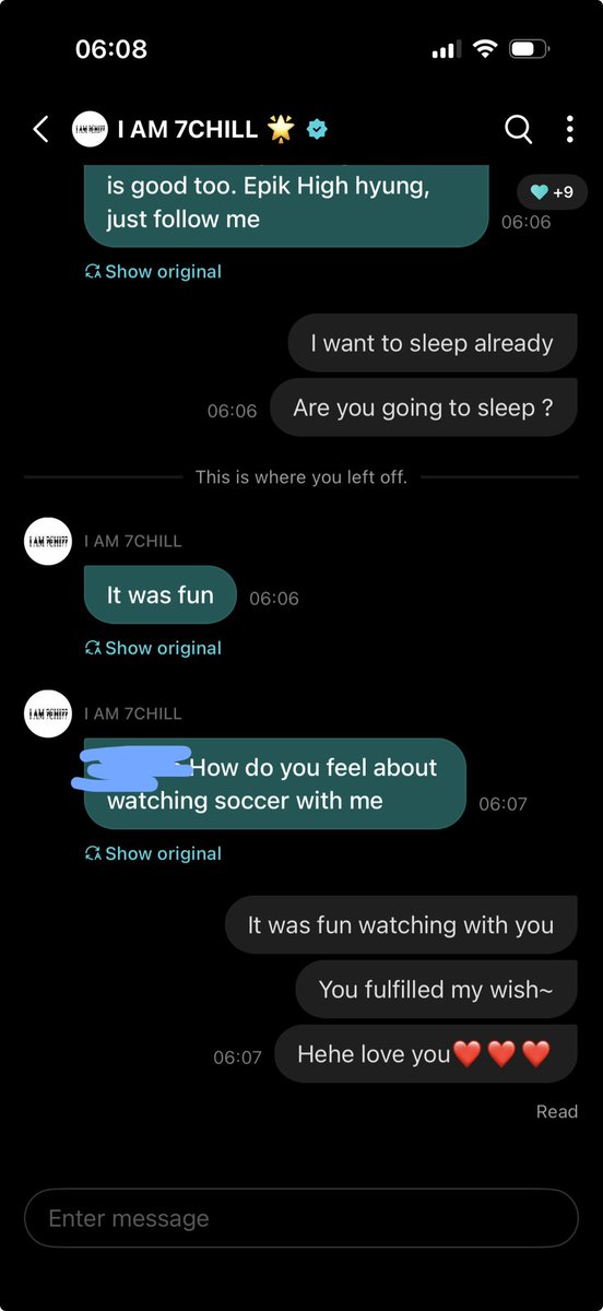 divorced_toes's tweet photo. @HYUNH4YI I actually woke up to watch the match and I wasn’t expecting him to text during the match huhu he’s so sweet 😭 https://t.co/ZsyyrX1rie