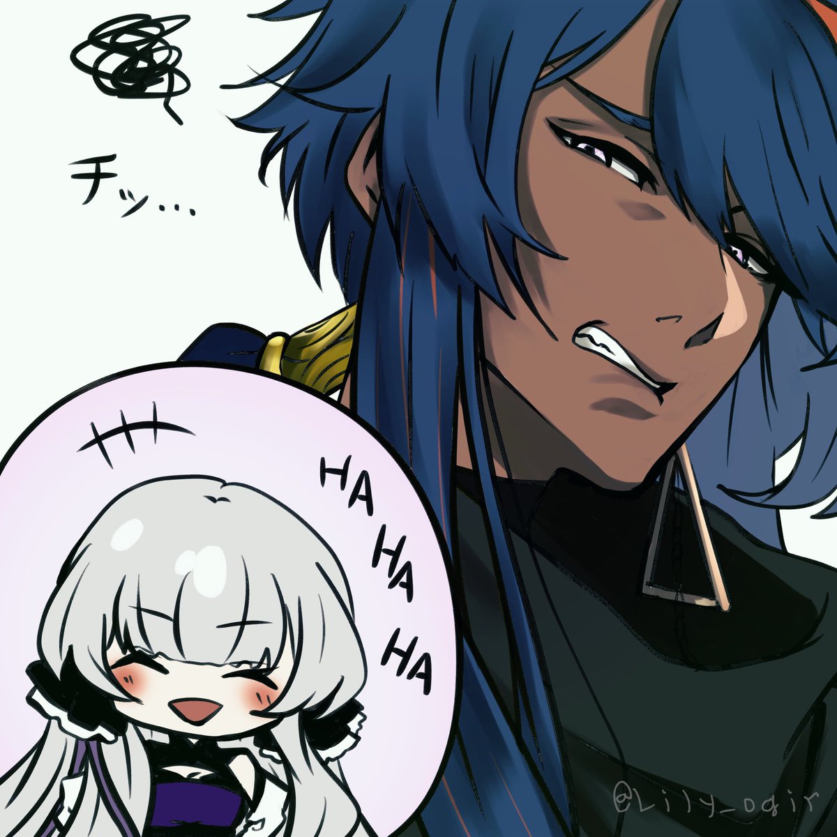 Lily_ogir's tweet photo. すみません多分公式さんも既に出してたんでネタバレにはならんと思うんですけど、
クロノールさんのめっちゃ嫌そうな顔好きな同士おりますか( ˙-˙)ノシ
#クレチェン
#crazychain
#エルピスの鎖 https://t.co/yMPgfyBz9y