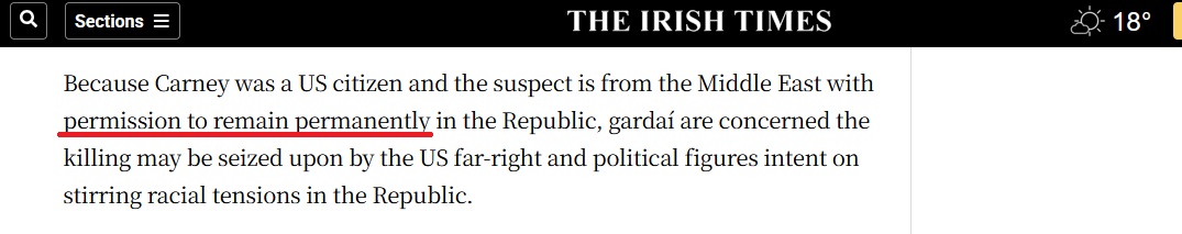 nwl88444048's tweet photo. One detail which we do know about the Killarney murder suspect, who "arrived" in Ireland via France and the UK in 2024, is that he had permission to permanently remain in Ireland, which, given the speculation about his country of origin, represents quite a quick approval of his asylum application.