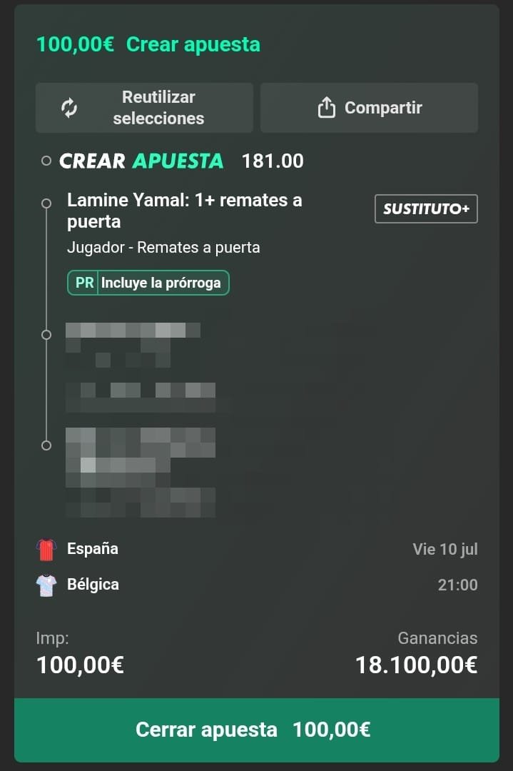 gemelospicks's tweet photo. Hacía meses que no veía una cuota 181.00 con tanta probabilidad de salir. 🧠⚽

Configurada a mano para el España contra Bélgica. Esto no es una apuesta, es una inversión obligatoria. 🚀

Entrad con cabeza pero entrad ya. Os dejo los pasos y el link abajo.👇👇 https://t.co/9kzX0lTBT5