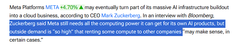 BInvstng's tweet photo. 🔊Zuckerberg: " $META needs all the compute it can get"

The crazy selloff in the neocloud sector was stupid. Zuckerberg is BULLISH, so are we $IREN. https://t.co/PsyngaKXiK