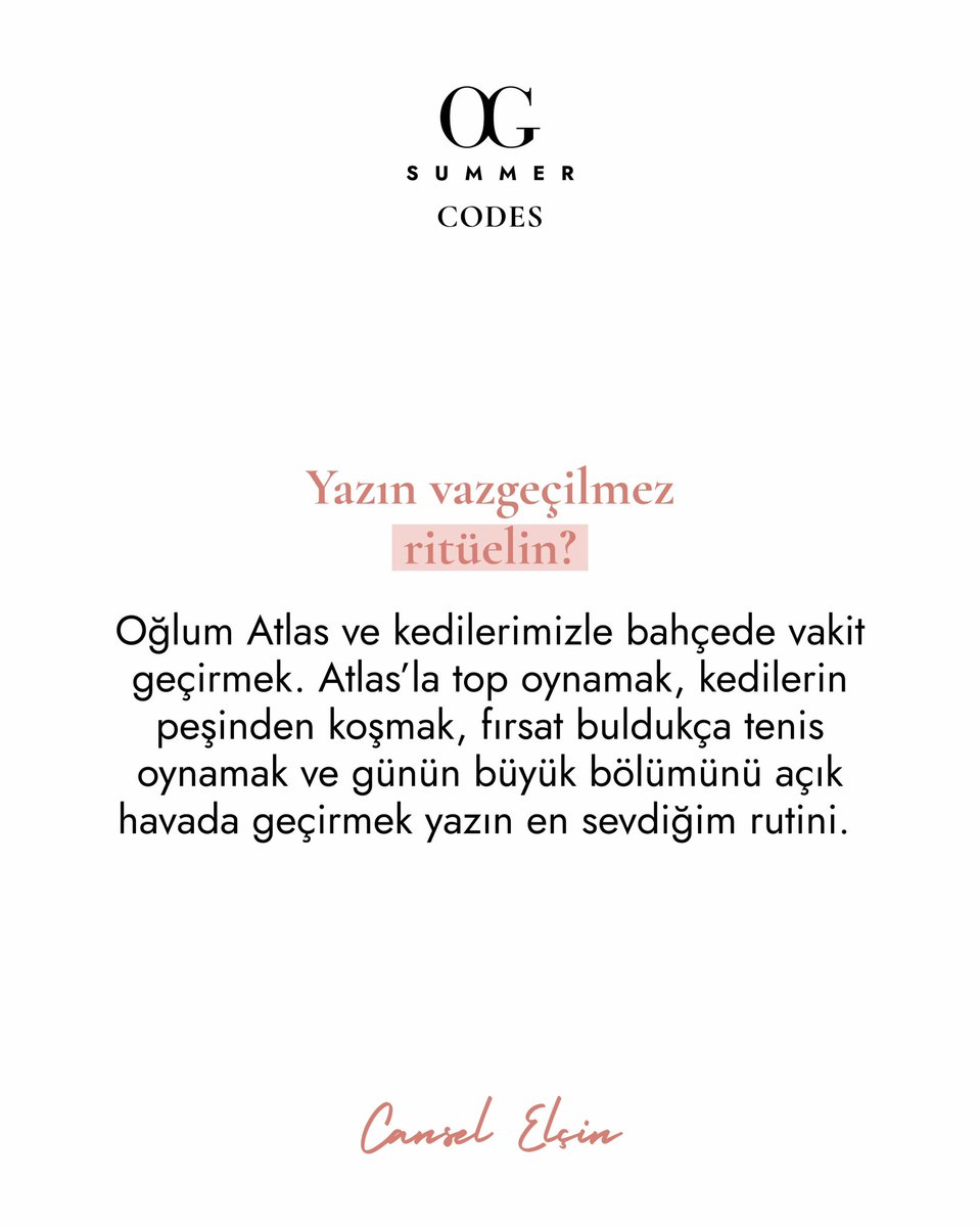 CanselSevenler's tweet photo. #Repost @oggustocom
Yaz herkes için başka bir koda sahip.
Kimi için aileyle geçirilen uzun bahçe saatleri, kimi için gün batımına doğru içilen buz gibi bir kahve, kimi için her yıl dönülen o tanıdık yer.
#OGSummer #canselelcin https://t.co/t8Z04taRnj https://t.co/XZgzriF9Oj