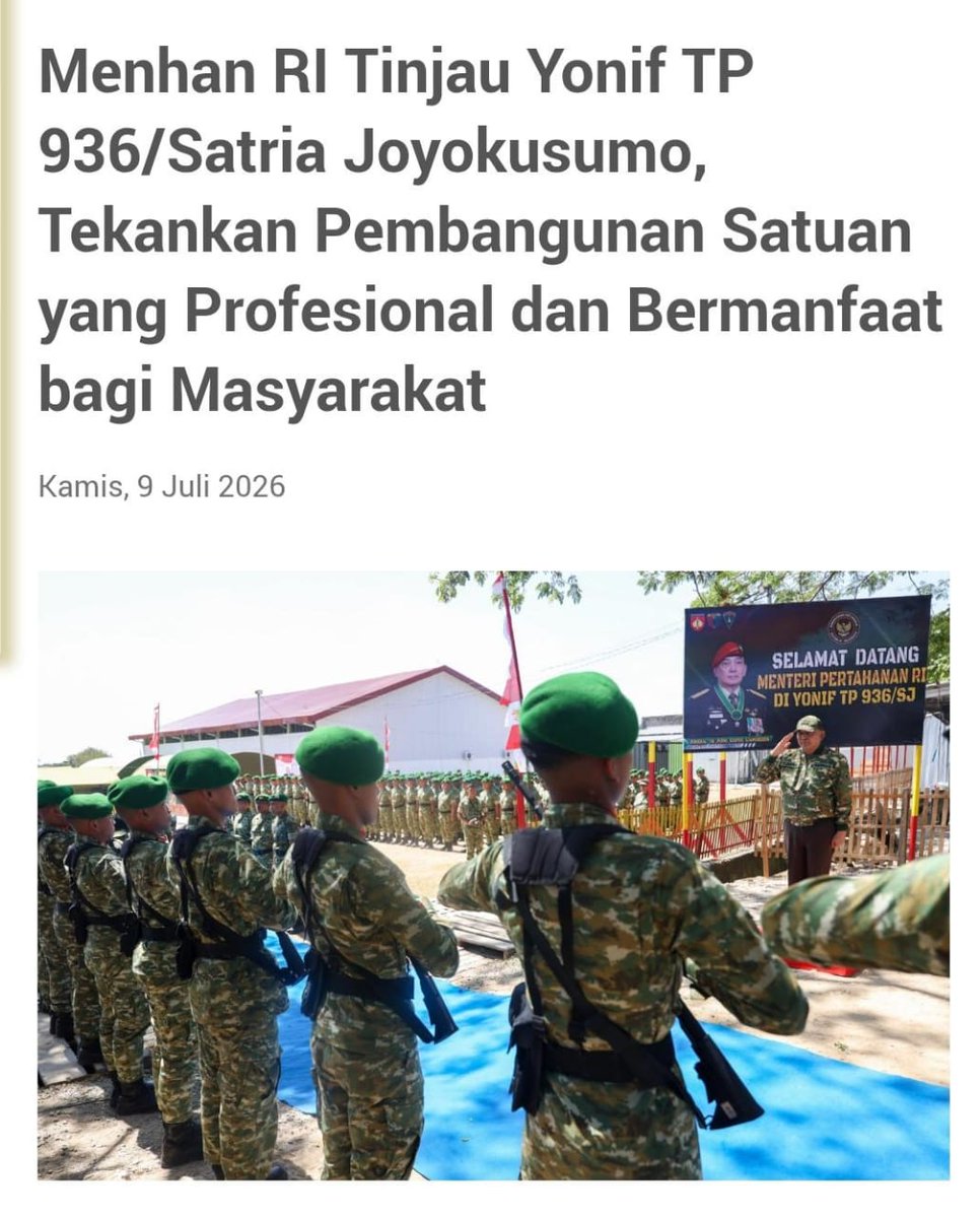 haniisa81's tweet photo. Kementerian Pertahanan RI dan Militer akan senantiasa mengantarkan Indonesia menuju kejayaan yang kekal di pandangan global.
Memastikan NKRI Tangguh https://t.co/HFRInLnOwl