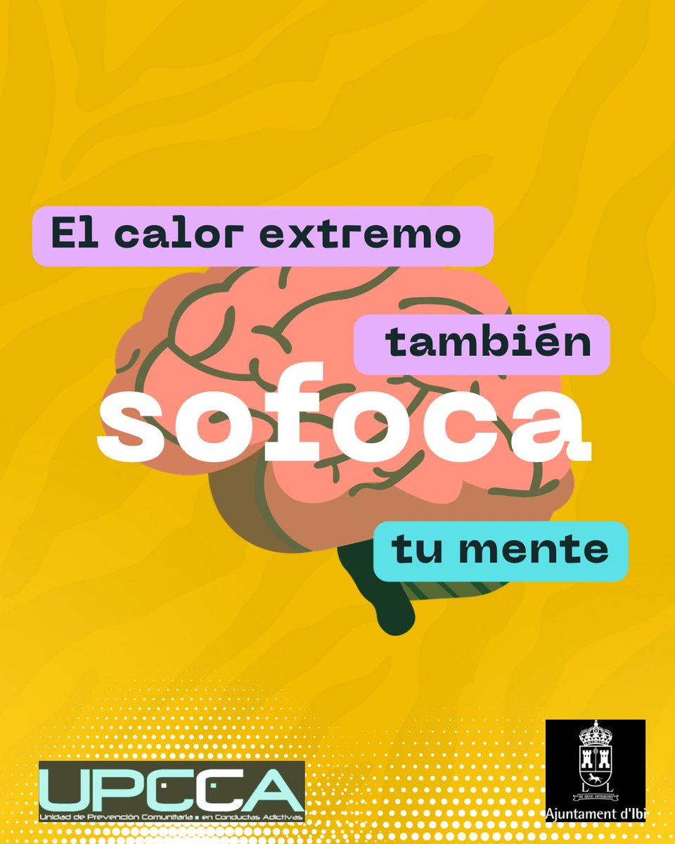 upccaIbi's tweet photo. ⚠️ La calor, también, SOFOCA la #Mente

Presta atención, te lo contamos
#Prevención #Bienestar
@ayuntamientoibi @PNSDgob @sanidadgob https://t.co/YULN0eXAha