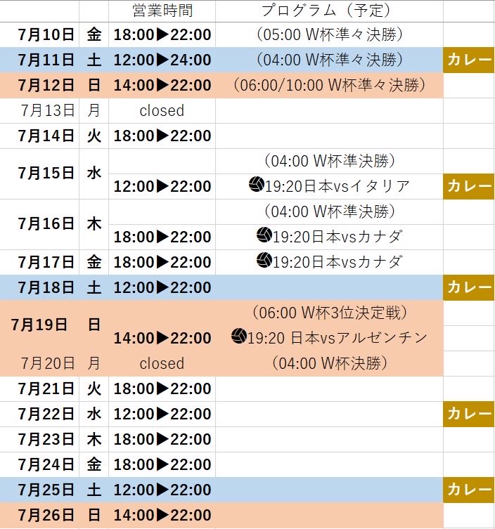 navy_brew's tweet photo. 7月はヒマです💦
バレーボールネーションズリーグなんかどうでしょう
W杯は、予約あれば開けますよ〜
#アビスパ福岡 
#スポーツバー 
#香椎 https://t.co/aKT2WnStWg