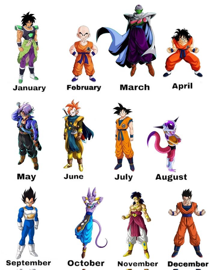 dbs_10_10's tweet photo. Your birthday month determines which Dragon Ball character is your BEST FRIEND https://t.co/E1BLCjEgeF