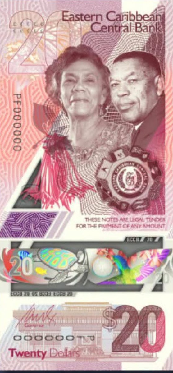 SkerritR's tweet photo. Honourable Dame Mary Eugenia Charles, who served as Prime Minister of Dominica from 1980 to 1995, is featured on the newly redesigned EC$20 banknote issued by the Eastern Caribbean Central Bank (ECCB), a proud moment for Dominica.

The announcement was made during the ECCB Monetary Council's Unveiling of the Notes Ceremony in Dominica on Thursday evening. The redesigned banknotes honour distinguished national heroes and prominent figures from across the Eastern Caribbean Currency Union, celebrating their lasting contributions to the region's development.