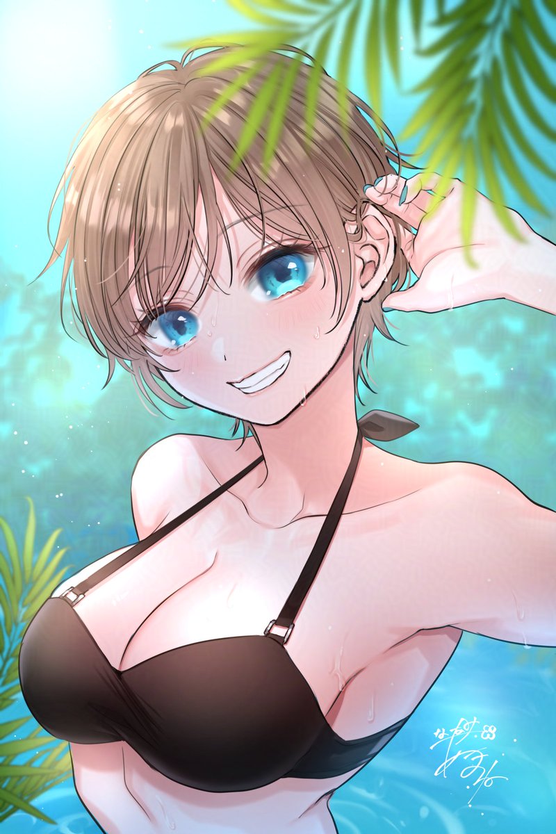 amane_0v0's tweet photo. 「暑くない？一緒に泳ご！気持ちいいよ💙」 https://t.co/Rf2W23oRFe