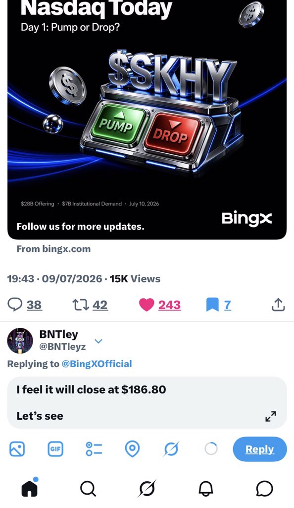 BNTleyz's tweet photo. @BingXOfficial I feel it will close at $186.80

Let’s see 
All done ✔️ https://t.co/QIgllDYivM