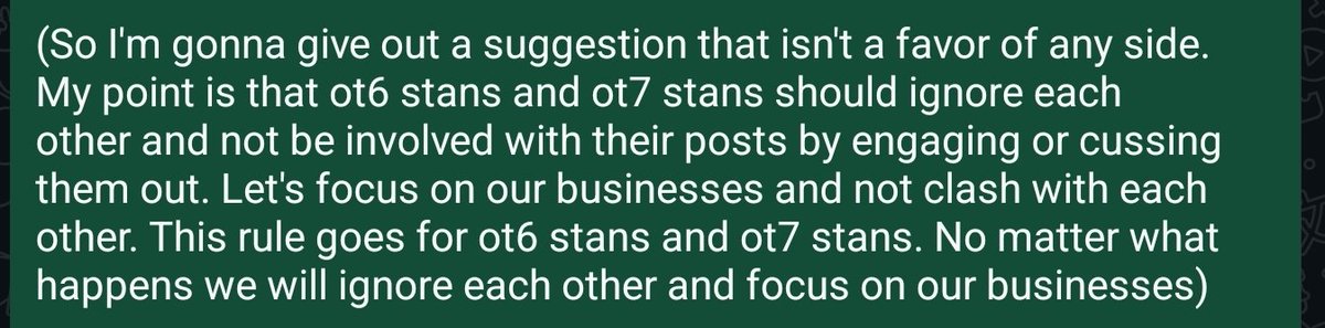 ot7realcore's tweet photo. I did a reading on the seven of them. I'm not favouring any sides. I'm just supporting my seven equally 🙏🏼 
This will be good for both sides to ignore eachother, and ot7 stans to focus on the protest https://t.co/Sg0ucqRS9k
